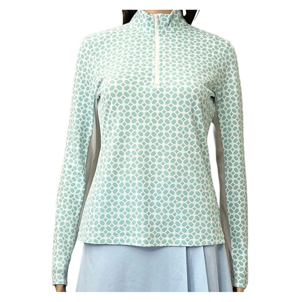 Tommy Bahama Active Womens XL Mint Green Golf 1/4 Zip Pullover Mesh Vent